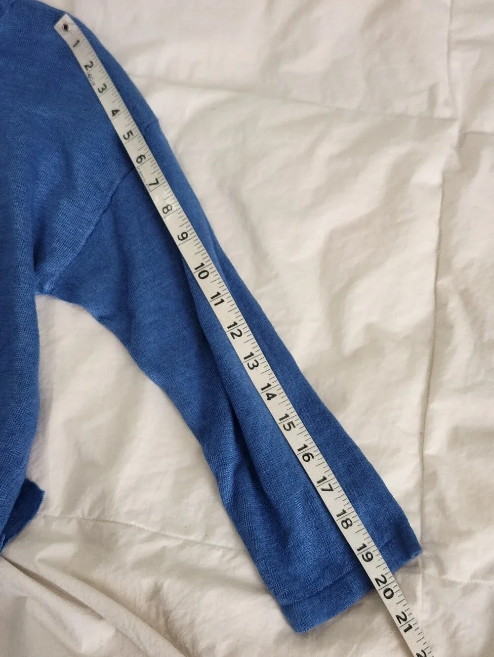 J. MCLAUGHLIN linen Sweater Top Blue Knit Size M - Picture 8 of 8
